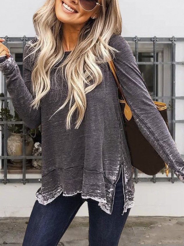 Women's Crew Neck Casual Long Sleeve Top