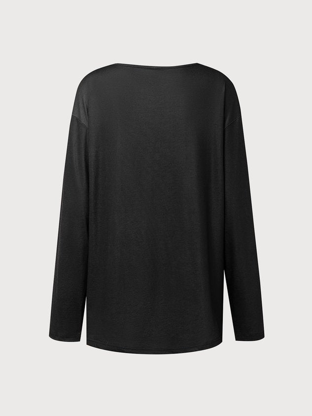 Casual Crew Neck Christmas Tree Top & T-shirt Female