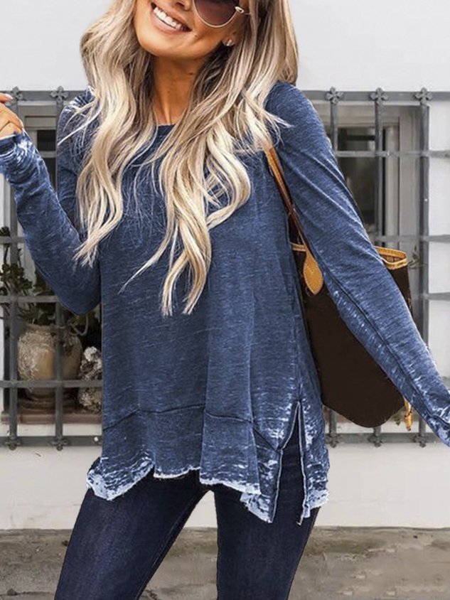 Women's Crew Neck Casual Long Sleeve Top