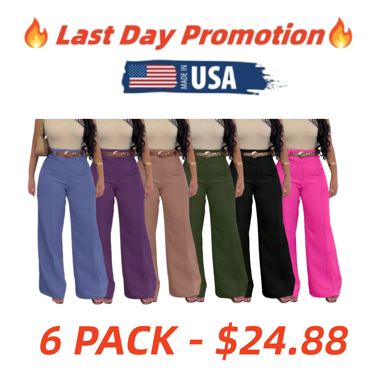 ❤️4 Pack For $19.88 - Women’s Casual Wide Leg Pants with Pockets