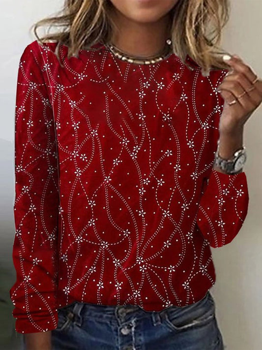 Christmas Floral Holiday T-Shirt
