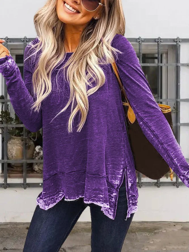 Women's Crew Neck Casual Long Sleeve Top