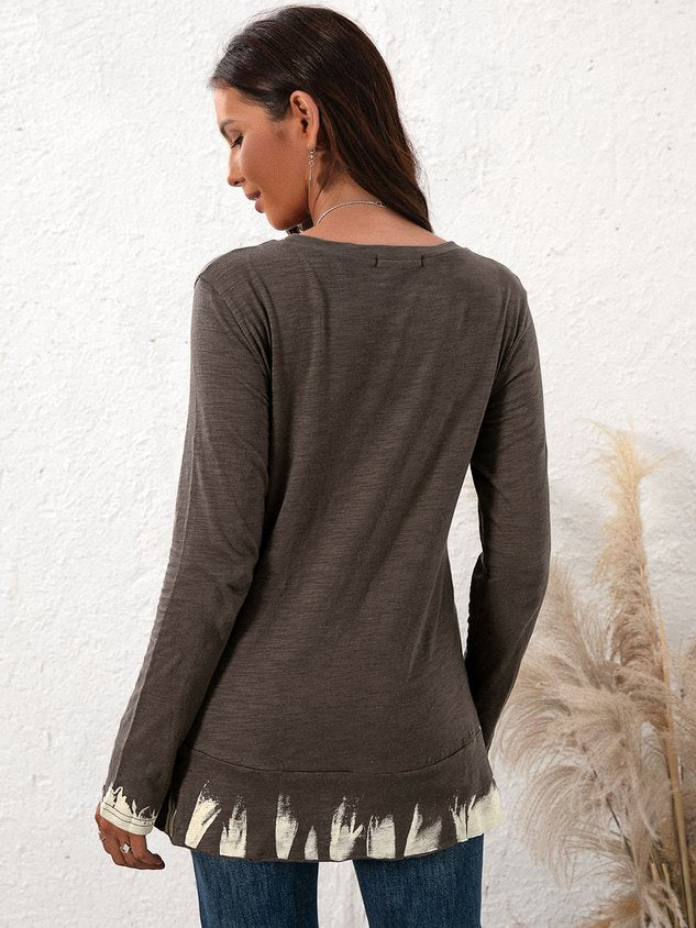 Women's Crew Neck Casual Long Sleeve Top